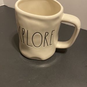 Rae Dunn “Explore” coffee tea hot chocolate mug ceramic 5” height
